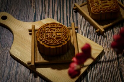 Gâteaux de lune traditionnels servis pour la fête de la mi-automne