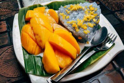 Khao Niew Mamuang, riz gluant à la mangue et au lait de coco